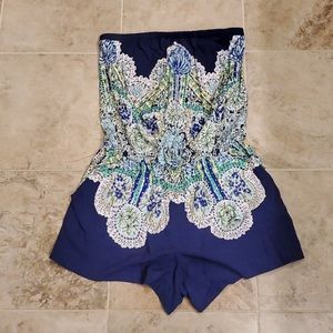 Lily Pulitzer Colleen Romper navy multi color size M